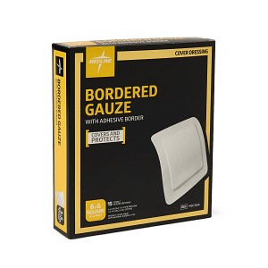 Medline Bordered Gauze Adhesive Island Wound Dressing 15 x 15 cm with 10 x 10 cm Pad