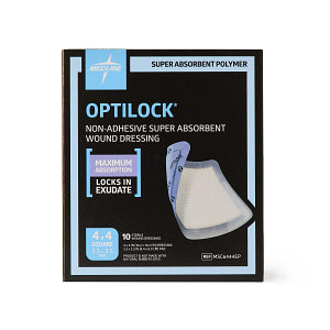 Medline OptiLock Non-Adhesive Super Absorbent Wound Dressing 4" x 4"