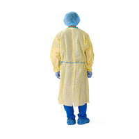 Medline AAMI Level-2 Multi-Layer SMS Medium-Weight Isolation Gown with Tape-TabNeck and Elastic Wrist Large