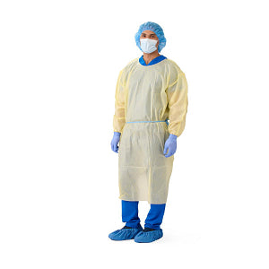 Medline QuickComply AAMI Level-2 Multi-Layer SMS Medium-Weight Isolation Gown Over-the-Head Regular