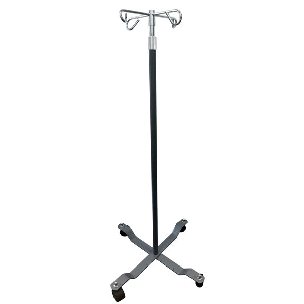 IV pole with twist lock and hooks