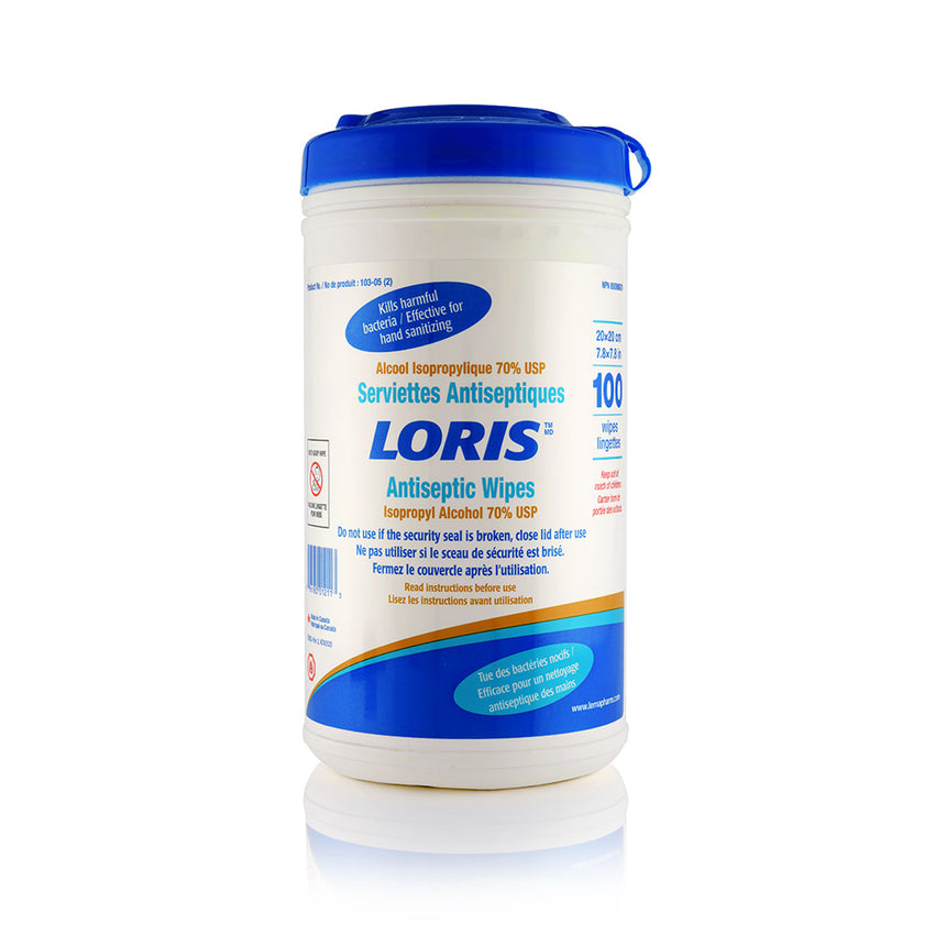 LORIS Antiseptic Isopropyl Alcohol Wipes canister