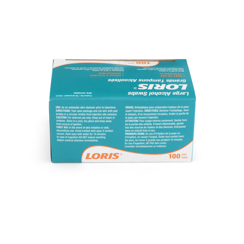 LORIS Large Alcohol Swabs 104-01 back