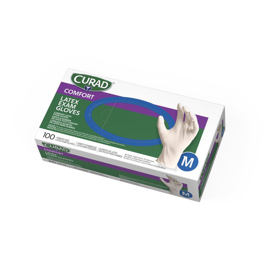 CURAD Powder-Free Latex Exam Glove Beige Medium