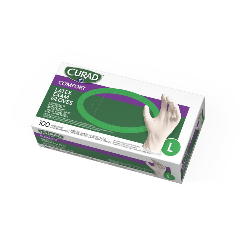 CURAD Powder-Free Latex Exam Glove Beige Large