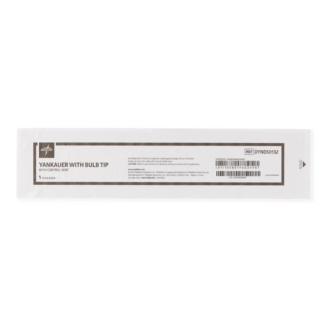 Medline Sterile Bulb-Tip Yankauer Suction Catheter Vented