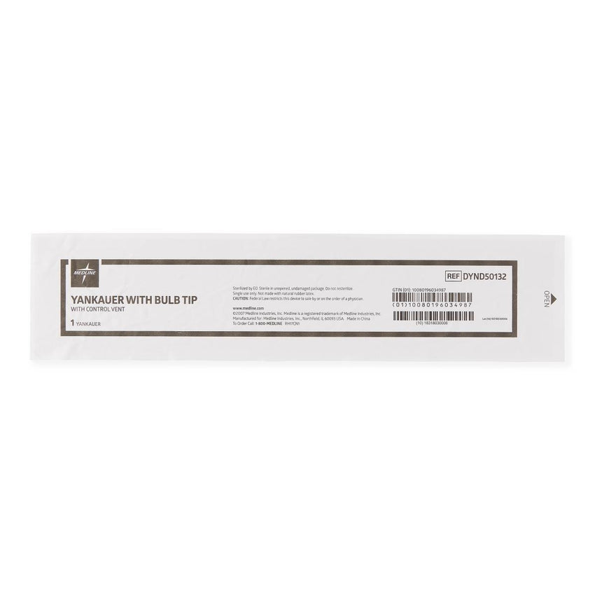 Medline Sterile Bulb-Tip Yankauer Suction Catheter Vented
