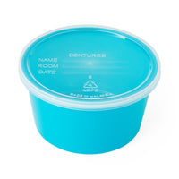 Medline Denture Plastic Container Blue