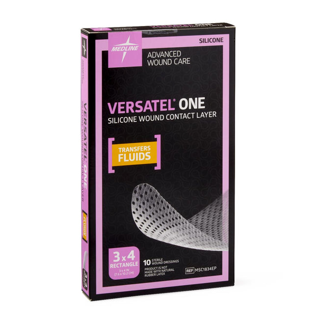 Medline Versatel One Silicone Wound Contact Layer Dressing 3" x 4"