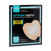 Medline Optifoam Gentle Silicone Adhesive Super Absorbent Foam Dressing with Border 8.5" x 8.5"