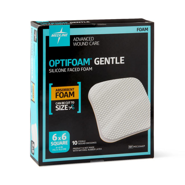 Medline Optifoam Gentle Silicone Foam Dressing without Border 6" x 6"
