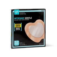 Medline Optifoam Gentle Silicone Adhesive Liquid Trap Foam Dressing with Border 6.75" x 6.75"