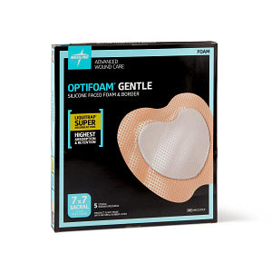 Medline Optifoam Gentle Silicone Adhesive Liquid Trap Foam Dressing with Border 6.75" x 6.75"
