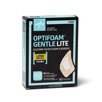 Medline Optifoam Gentle Lite Silicone Adhesive Foam Dressing with Border 1.5"x 2"