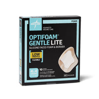 Medline Optifoam Gentle Lite Silicone Adhesive Foam Dressing with Border 4" x4"