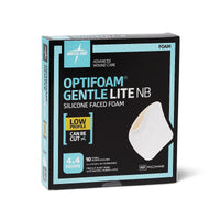 Medline Optifoam Gentle Lite Silicone Foam Dressing without Border 4" x 4"