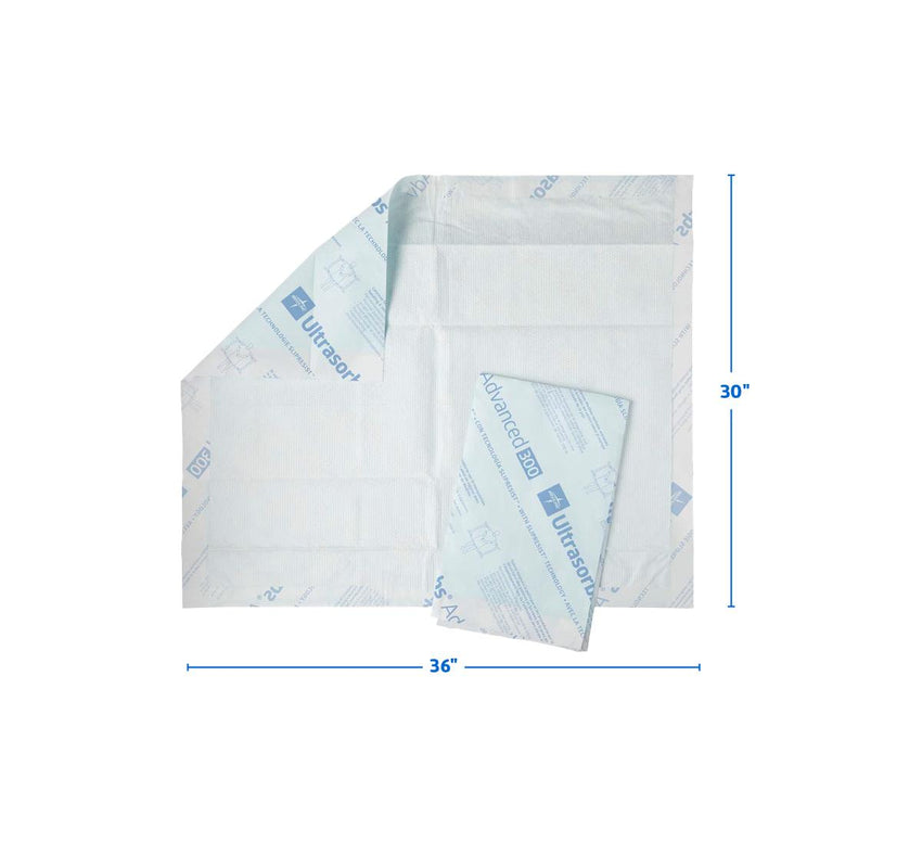 Medline Ultrasorbs Advanced Premium Underpad - 30" x 36" 300 lb. Weight Capacity Slip-Resist Technology