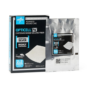 Opticell Ag+ Silver Antibacterial Gelling Fiber Wound Dressing 2" x 2"