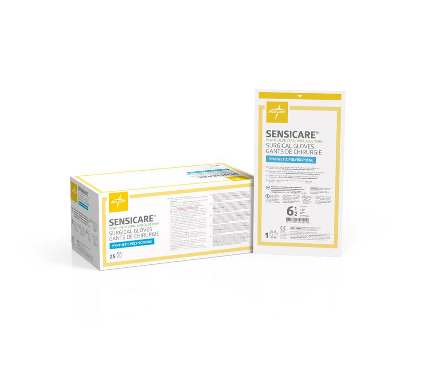 SensiCare PI Sterile Powder-Free Polyisoprene Surgical Glove with Aloe White - 6.5