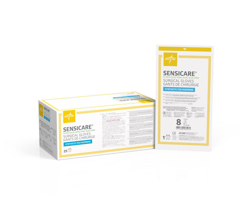 SensiCare PI Sterile Powder-Free Polyisoprene Surgical Glove with Aloe White - 8