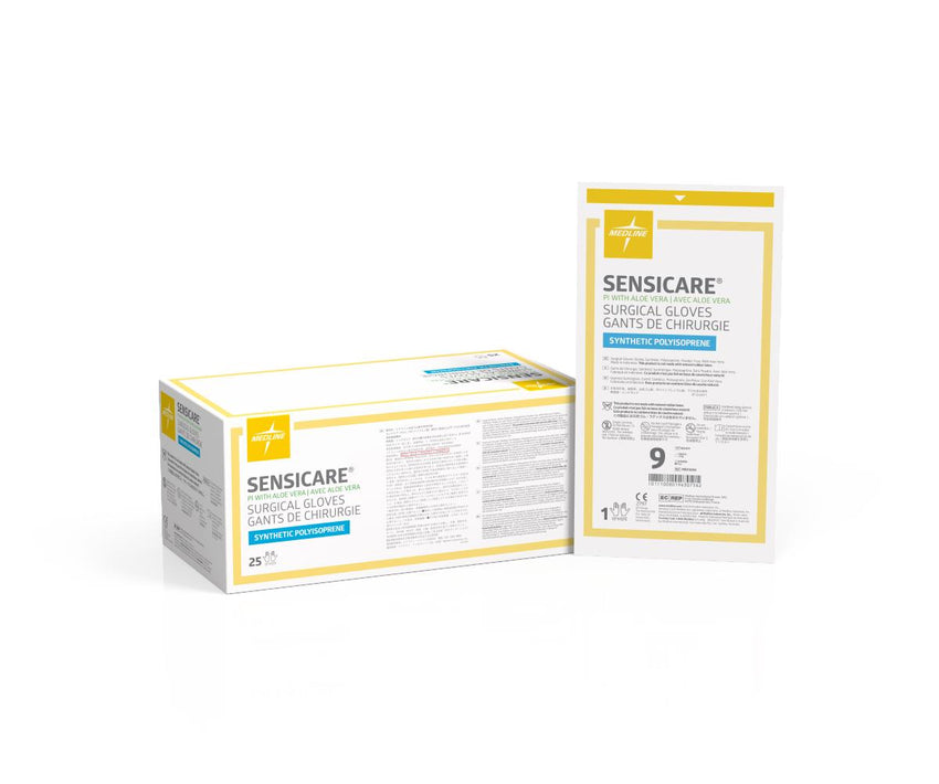 SensiCare PI Sterile Powder-Free Polyisoprene Surgical Glove with Aloe White - 9