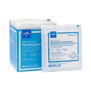 Medline Sterile Non-Woven Gauze Sponge; 4-Ply 4" x 4"