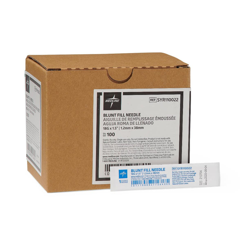 Medline Sterile Blunt Fill Needle 18 G x 1.5"