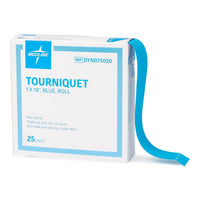 Medline Single-Use Tourniquet Latex Free Blue Perforated Roll 1" x 18"