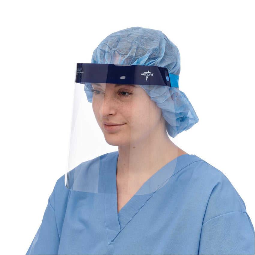 Medline Full-Length Faceshield with Foam and Elastic Band Full Length 7.5"