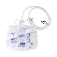 Medline Slide Tap Urinary Drain Bag with Anti-Reflux Tower, Slide Tap and Luer Lock 2000 mL