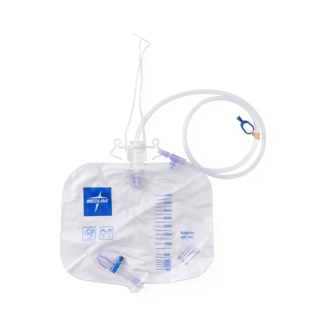 Medline Slide Tap Urinary Drain Bag with Anti-Reflux Tower, Slide Tap and Luer Lock 4000 mL (Copy)