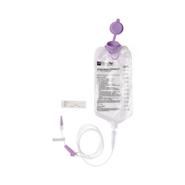 EntraFlo Gravity Feeding Bag Set with ENFit Connector 1L bag