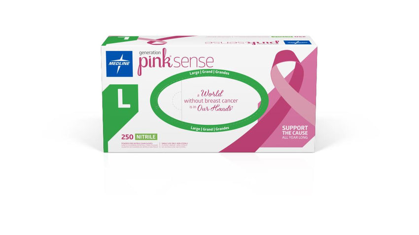Generation Pink Sense Powder-Free Nitrile Exam Glove Pink - L