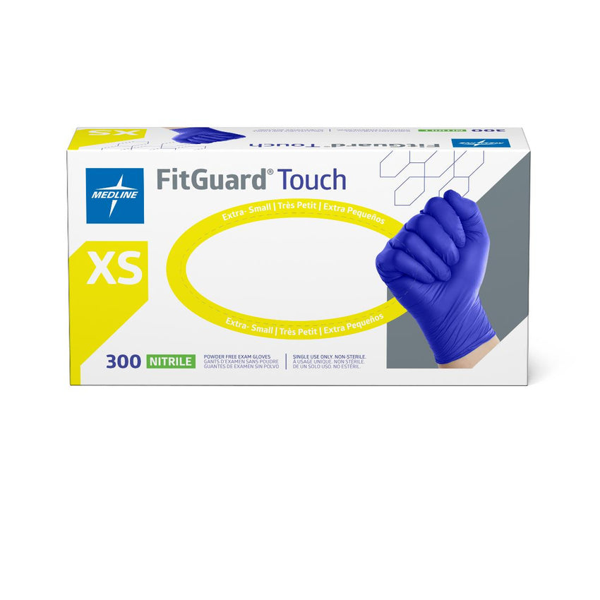 FitGuard Touch Powder-Free Nitrile Exam Glove Blue - XS