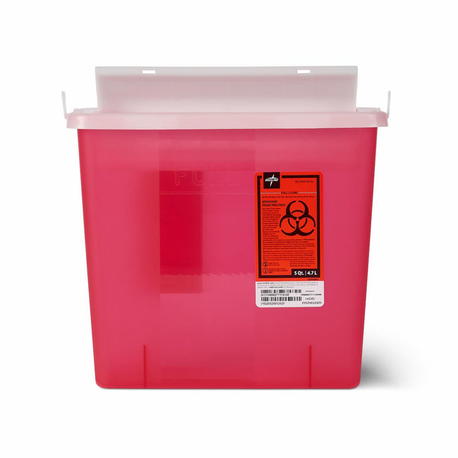 Medline Horizontal-Drop Sharps Disposal Container 5 qt.