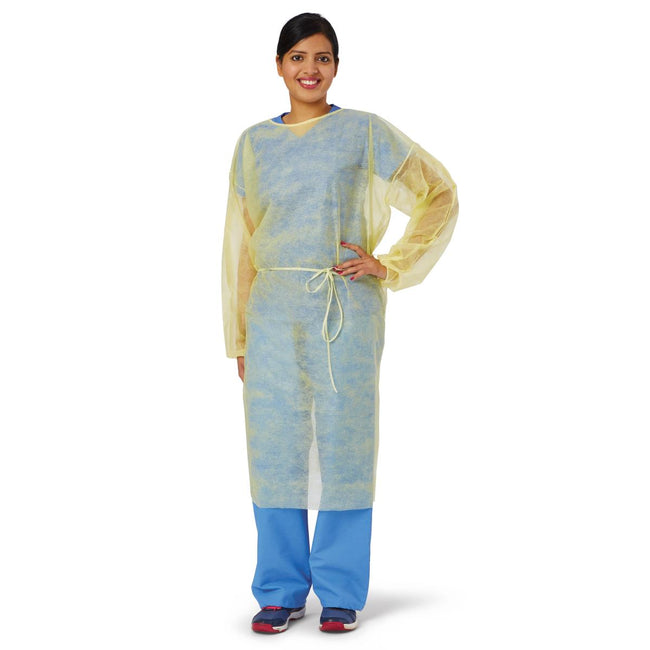 Medline Classic-Cover Lightweight Polypropylene Gown Extra Large Yellow