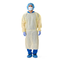 Medline AAMI Level-1 Multi-Layer SMS Medium-Weight Isolation Gown Tape-Tab Neck Extra Large