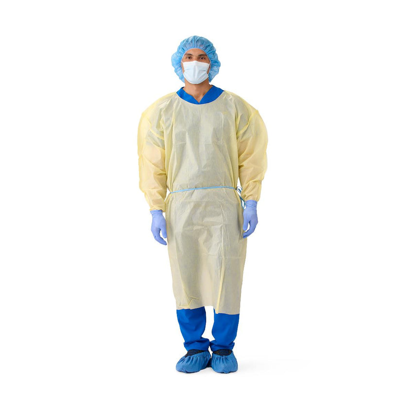 Medline QuickComply AAMI Level-2 Multi-Layer SMS Medium-Weight Isolation Gown Over-the-Head Regular