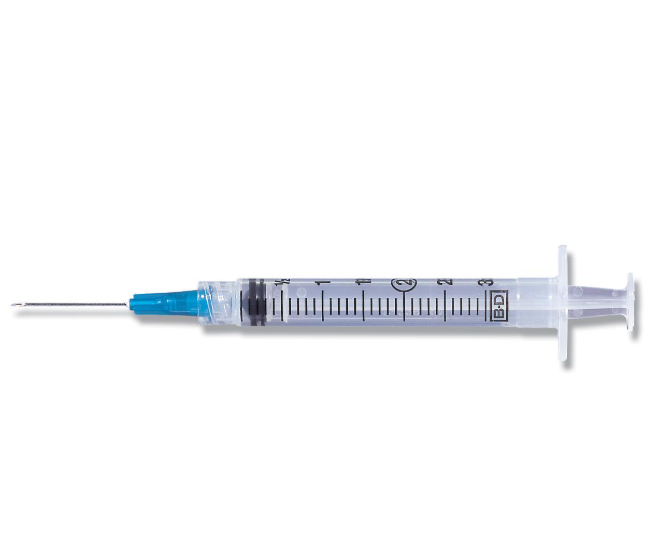 BD Syringe with Standard Hypodermic Needle 3cc 21G x 1"