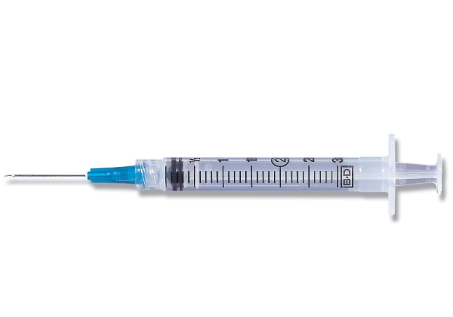 BD Syringe with Standard Hypodermic Needle 3cc 21G x 1"