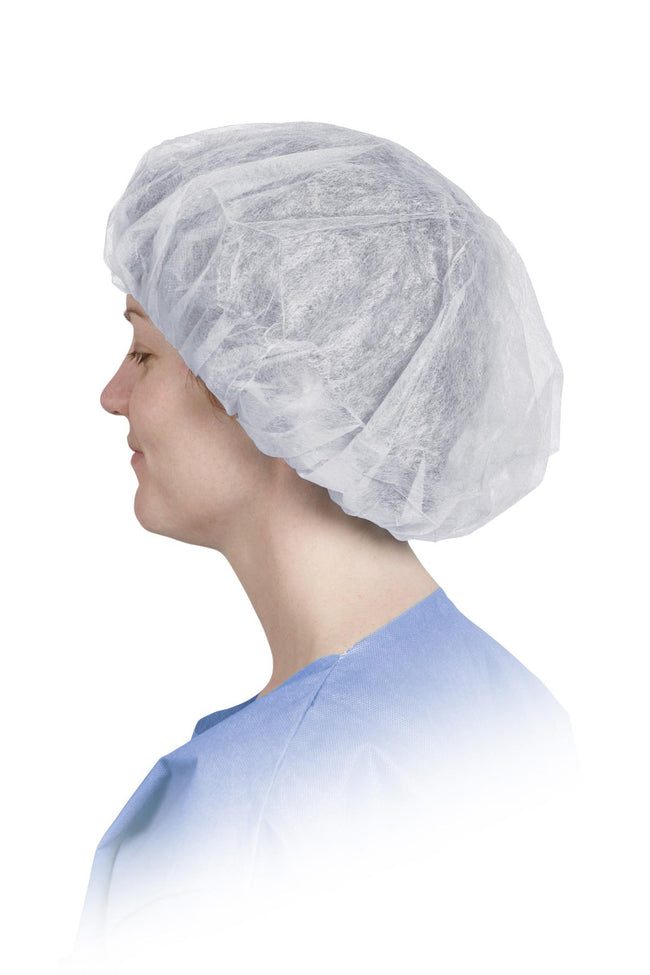 Medline Bouffant Cap Spunbonded 24'' White