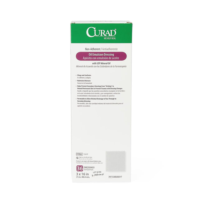 CURAD Non-Adherent Oil Emulsion Dressing 3" x 3"