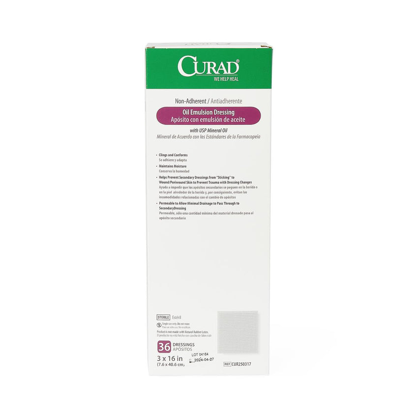 CURAD Non-Adherent Oil Emulsion Dressing 3" x 3"
