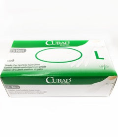 CURAD 3G Powder-Free Synthetic Vinyl Exam Glove White - L