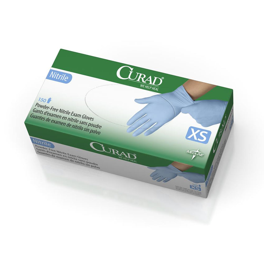 CURAD Powder-Free Nitrile Exam Glove Blue - XS