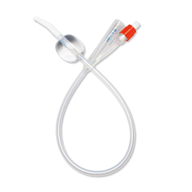 Medline SelectSilicone 2-Way 100% Silicone Foley Catheter with Coude Tip 10cc 18 Fr