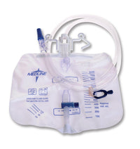 Medline Urinary Drain Bag Anti-Reflux Tower and Metal-Free Slide-Tap Drainage Port 2,000mL