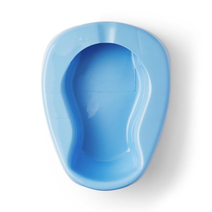 Medline Autoclavable Plastic Pontoon Bedpan, Blue