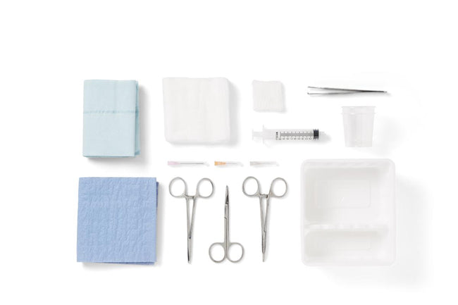 Medline Laceration Trays with COMFORT LOOP Instruments