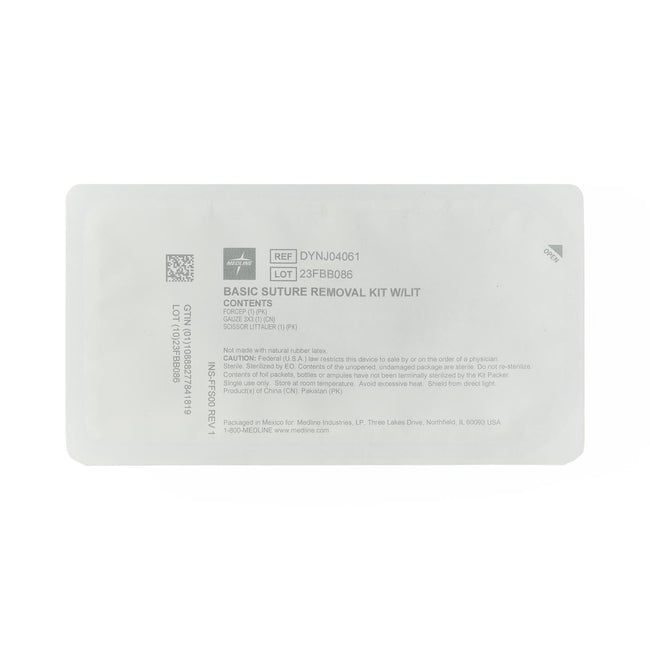 Medline Floor-Grade Suture Removal Tray Basic Kit with Littauer Scissors